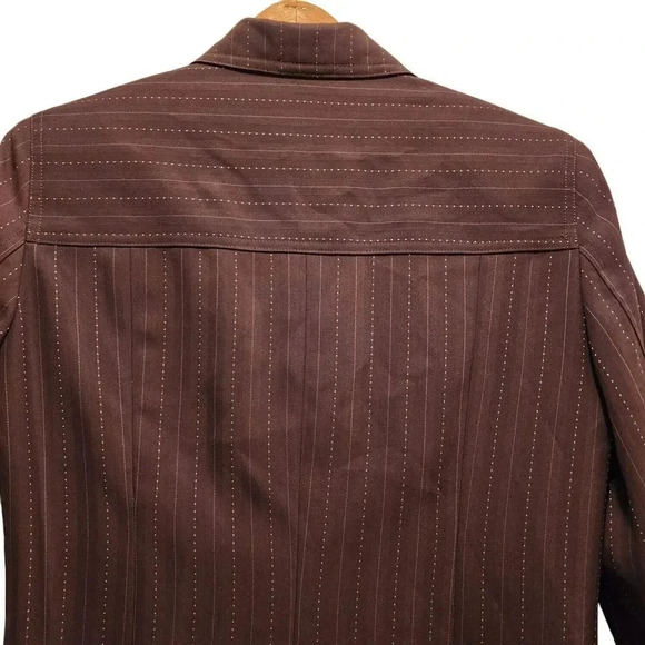 Vintage Norton McNaughton Blazer Womens Petites 8P Brown Pockets Single Breasted - Picture 7 of 8